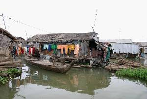 Maison flottant sur le Mekong