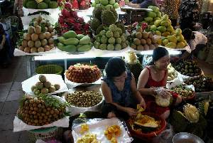 Fruits exotiques du marche de Saigon