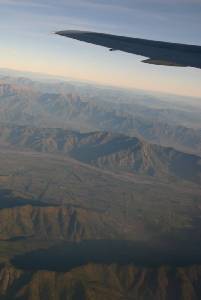 Vue sur les montagnes chiliennes depuis l’avion